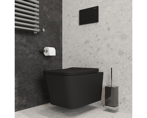 Унитаз Aqueduto Macio MAC0140 подвесной Черный матовый с сиденьем Микролифт
