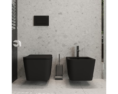Унитаз Aqueduto Macio MAC0140 подвесной Черный матовый с сиденьем Микролифт