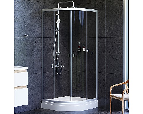 Душевой уголок AM.PM X-Joy Twin Slide 80х80 W88G-205-080MT64 профиль Хром матовый стекло прозрачное