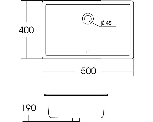 Раковина Orange 50 B02-500W Белая глянцевая