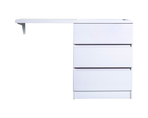 Тумба с раковиной Orange Sistema 130 R ST-70TUW+RAR Белая глянцевая