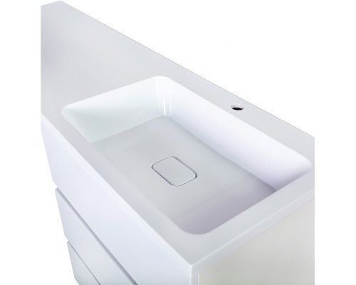 Тумба с раковиной Orange Sistema 130 R ST-70TUW+RAR Белая глянцевая