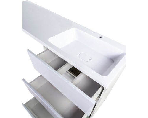 Тумба с раковиной Orange Sistema 130 R ST-70TUW+RAR Белая глянцевая