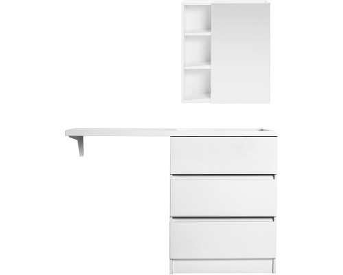 Тумба с раковиной Orange Sistema 130 R ST-70TUW+RAR Белая глянцевая