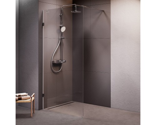 Душевая перегородка AM.PM X-Joy 100 W94WI-100-F1-MTE профиль Хром матовый стекло прозрачное