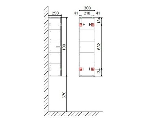 Шкаф пенал Jorno Modulare 30 Mdlr.04.110/P/A/JR подвесной Антрацит