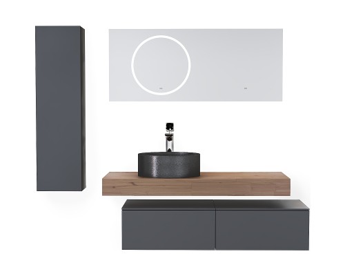 Шкаф пенал Jorno Modulare 30 Mdlr.04.110/P/A/JR подвесной Антрацит