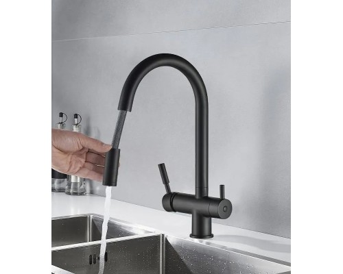 Смеситель для кухни Schein 8631BP Черный матовый