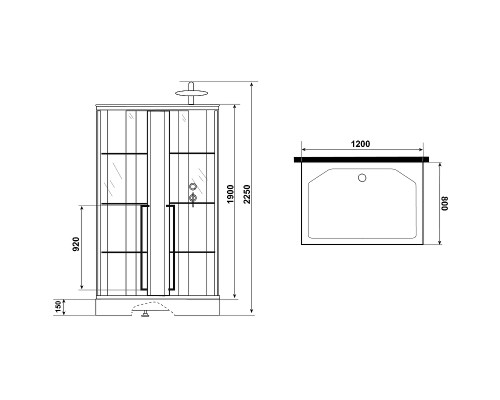 Душевая кабина Niagara Standart 120x80 R без гидромассажа