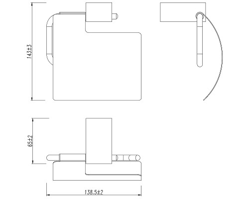 Держатель туалетной бумаги Lemark Smooth Line 9722011 с крышкой Черный матовый