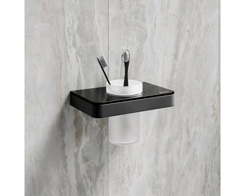 Стакан для зубных щеток Lemark Glass Line 9732036 Черный матовый