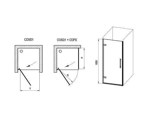 Душевая дверь Ravak Cool COSD1-90 X0VV70A00Z1 профиль Хром стекло Transparent