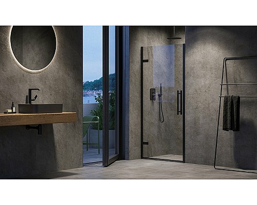 Душевая дверь Ravak Cool COSD1-80 X0VV40300Z1 профиль Черный стекло Transparent