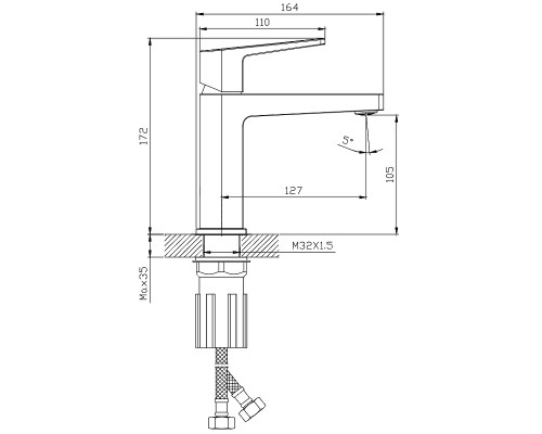 Смеситель для раковины Splenka S02.10 Хром