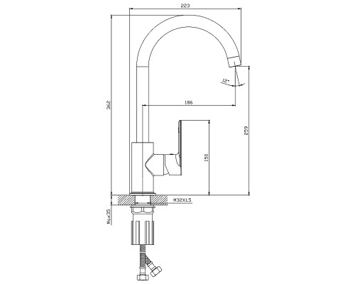 Смеситель для кухни Splenka S05.40.06 Черный матовый