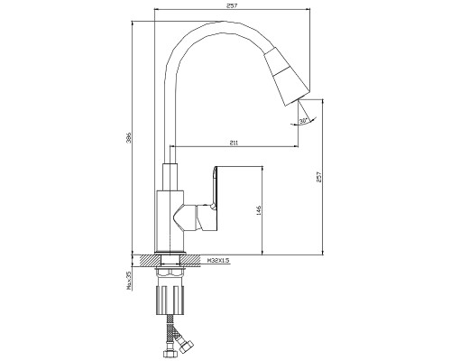 Смеситель для кухни Splenka S06.43.09 Графит матовый