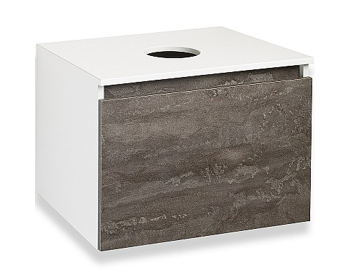 Тумба под раковину Runo Бари 60 00-00001378 подвесная Железный камень Белая