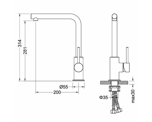 Смеситель для кухни Aquatek Европа AQ1380CR Хром