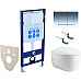 Комплект унитаза с инсталляцией Aquatek Set Aquatek Альтаир cm-010 4в1 с сиденьем Микролифт и клавишей смыва Хром глянцевый