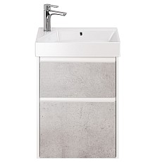 Тумба под раковину Dreja Slim 55 99.0502 подвесная Бетон Белый глянец