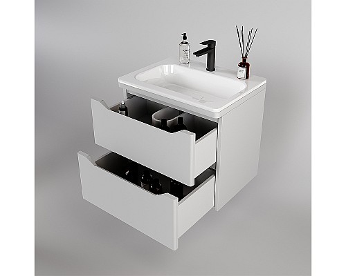 Тумба под раковину Style Line Марелла 70 Люкс Plus СС-00002407 подвесная Белый матовый антискрейтч