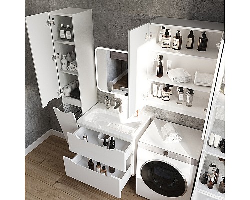 Тумба под раковину Style Line Марелла 70 Люкс Plus СС-00002407 подвесная Белый матовый антискрейтч