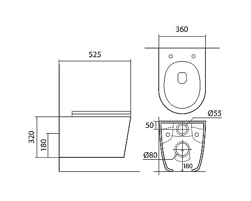 Комплект унитаза с инсталляцией Aquatek Set Aquatek Вега-1905-013 с сиденьем Микролифт и Белой клавишей смыва