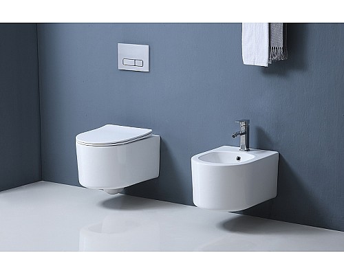 Комплект унитаза с инсталляцией Aquatek Set Aquatek Мия 4в1 с сиденьем Микролифт и клавишей смыва Белый глянцевый Никель