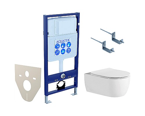 Комплект унитаза с инсталляцией Aquatek Set Aquatek Европа New-KKI2 с сиденьем Микролифт