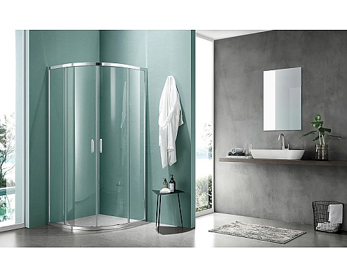 Душевой уголок Aquatek 80х80 AQ ARI RO 08020CH профиль Хром стекло прозрачное