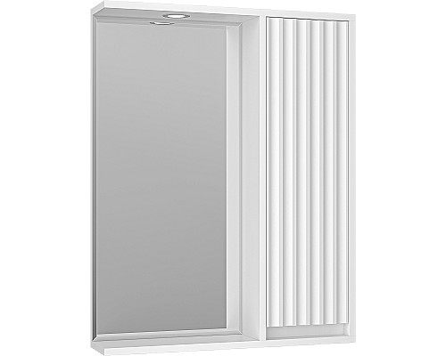 Зеркало со шкафом Brevita Balaton 65 R BAL-04065-01-П с подсветкой Белое матовое Зеркало со шкафом Brevita Balaton 65 R BAL-04065-01-П с подсветкой Белое матовое