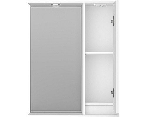 Зеркало со шкафом Brevita Balaton 65 R BAL-04065-01-П с подсветкой Белое матовое Зеркало со шкафом Brevita Balaton 65 R BAL-04065-01-П с подсветкой Белое матовое