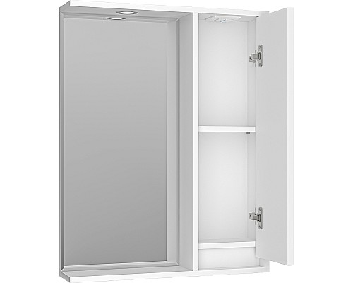 Зеркало со шкафом Brevita Balaton 65 R BAL-04065-01-П с подсветкой Белое матовое Зеркало со шкафом Brevita Balaton 65 R BAL-04065-01-П с подсветкой Белое матовое