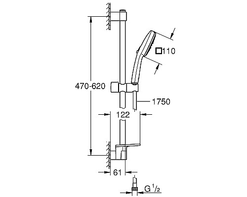 Душевой гарнитур Grohe Tempesta Cube 110 27576003 Хром