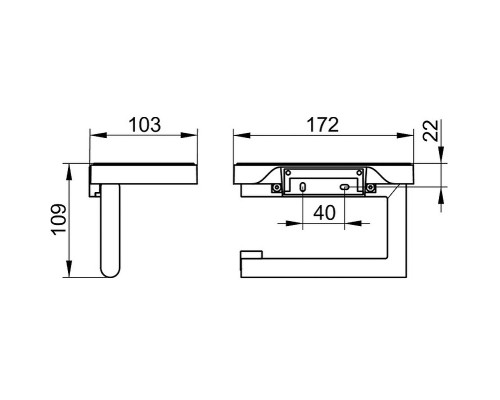 Держатель туалетной бумаги Keuco Collection Reva 12873 379000 с полкой Черный матовый