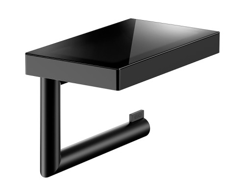 Держатель туалетной бумаги Keuco Collection Reva 12873 379000 с полкой Черный матовый