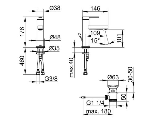 Смеситель для раковины Keuco IXMO Flat 59502 013000 Хром
