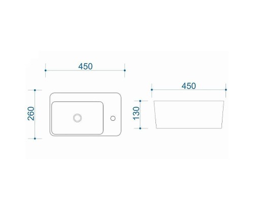 Раковина Maretti Aria 45 R AR13PD30-844 Белая