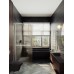 Душевая перегородка Maybah Glass 790x1950 в широком профиле Хром матовый стекло бронзовое матовое