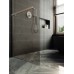 Душевая перегородка Maybah Glass 790x1950 в широком профиле Хром матовый стекло бронзовое матовое