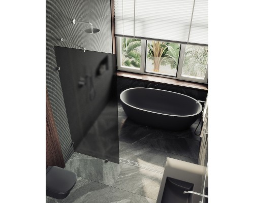 Душевая перегородка Maybah Glass MGD-272-4 890x1950 коннектор стена-стекло Хром глянцевый стекло графитовое матовое