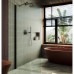 Душевая перегородка Maybah Glass 890x1950 в широком профиле Черный стекло сатиновое