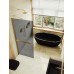 Душевая перегородка Maybah Glass 890x1950 в широком профиле Золото стекло графитовое матовое