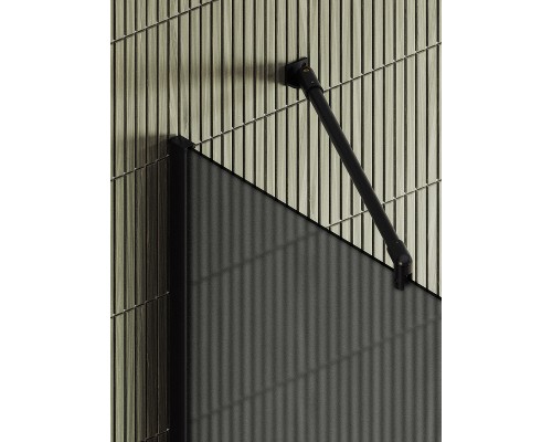 Душевая перегородка Maybah Glass 890x1950 в широком профиле Черный стекло графитовое матовое