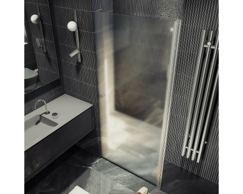 Душевая дверь Maybah Glass MGD-808-5 800x1980 на монопетле Хром матовый стекло сатиновое