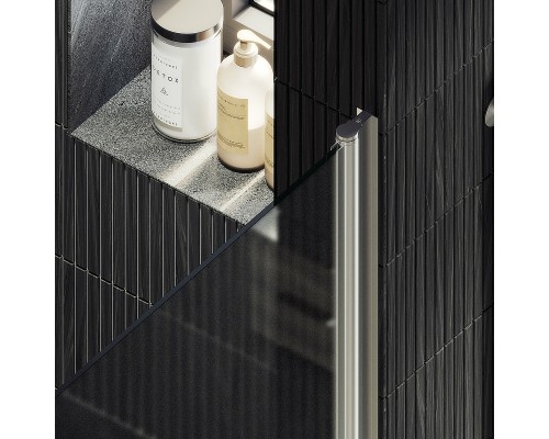 Душевая дверь Maybah Glass MGD-808-5 800x1980 на монопетле Хром матовый стекло сатиновое