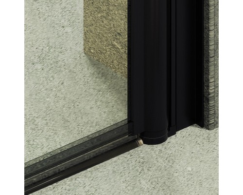 Душевая дверь Maybah Glass MGD-809-6 900x1980 на монопетле Черный стекло прозрачное