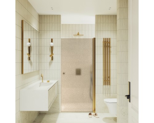 Душевая дверь Maybah Glass MGD-811-3 900x1980 на монопетле Золото стекло бронзовое матовое