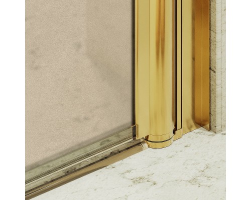 Душевая дверь Maybah Glass MGD-811-3 900x1980 на монопетле Золото стекло бронзовое матовое