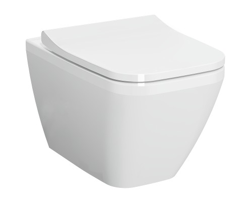 Комплект унитаза с инсталляцией Vitra Integra Square 9856B003-7207 с сиденьем Микролифт и клавишей смыва Хром глянцевый